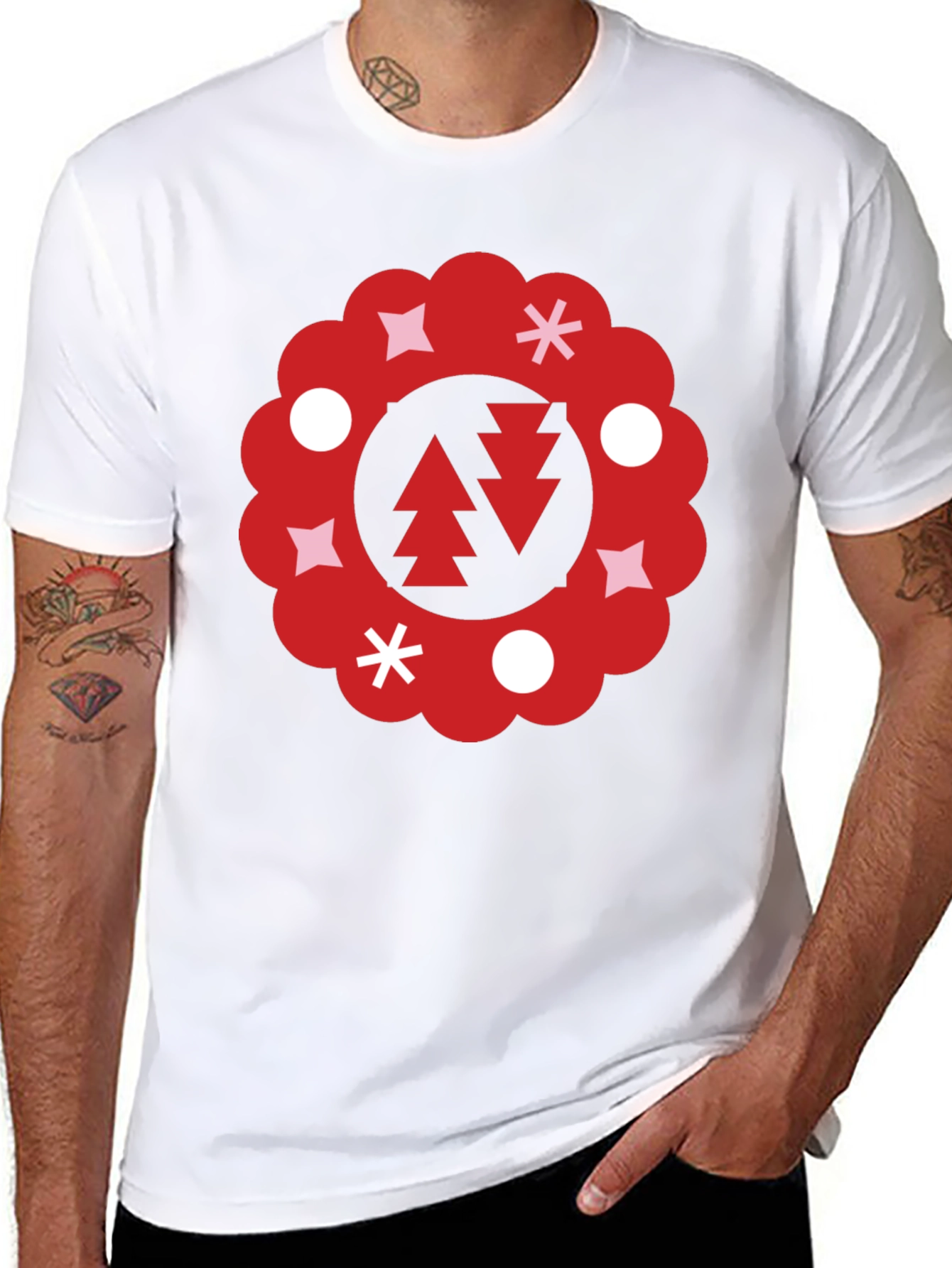 Festive Holiday Wreath Graphic Tee