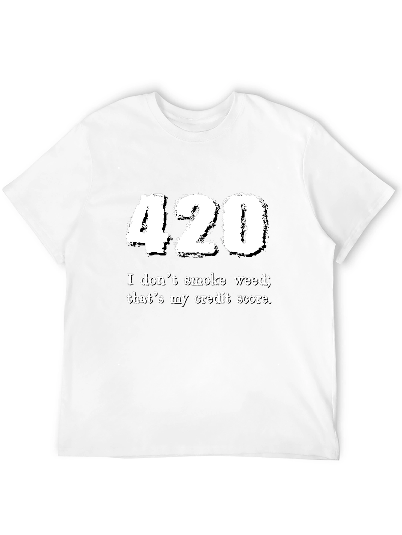 Funny 420 Credit Score Black Graphic Tee