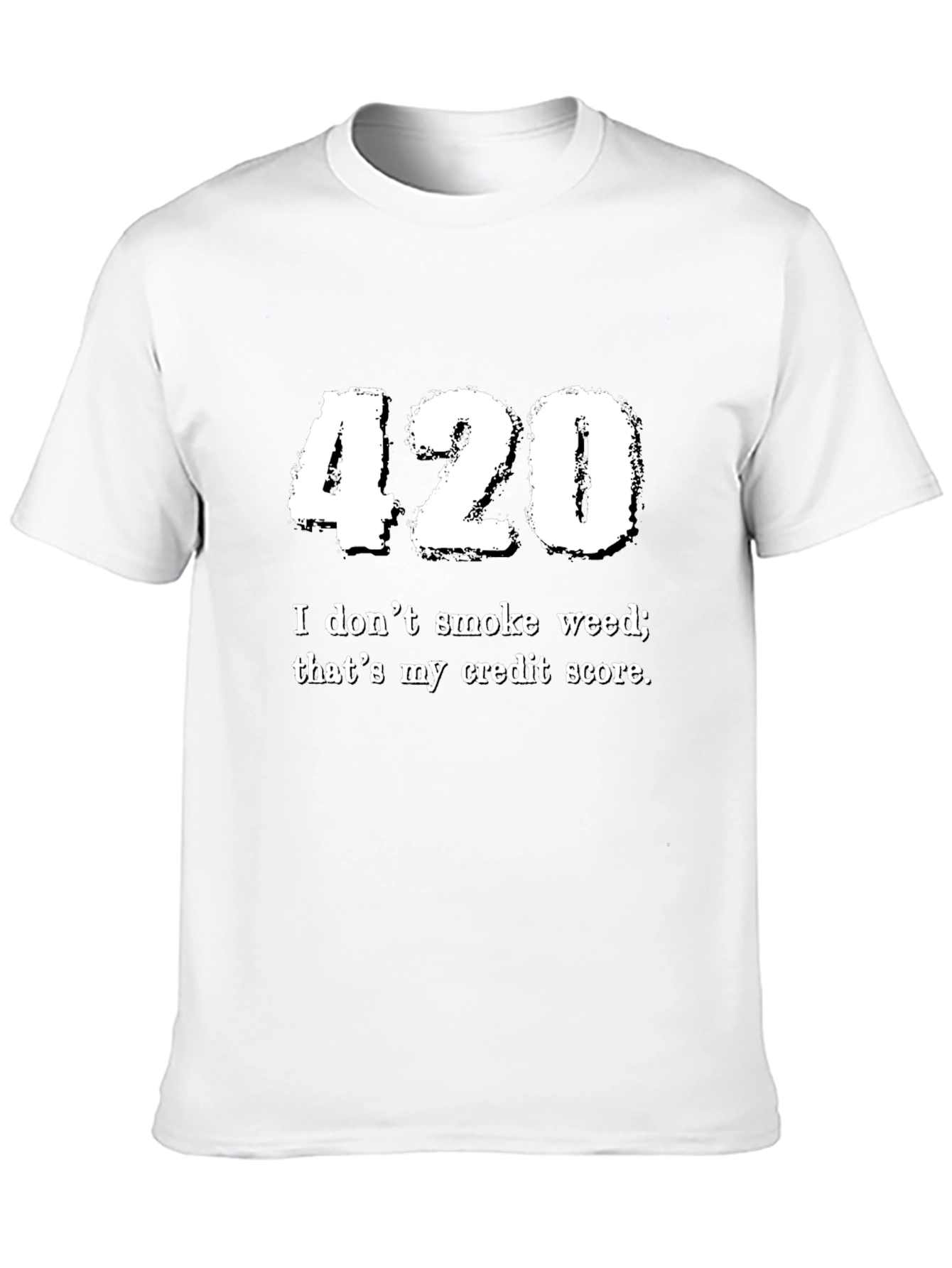 Funny 420 Credit Score Black Graphic Tee