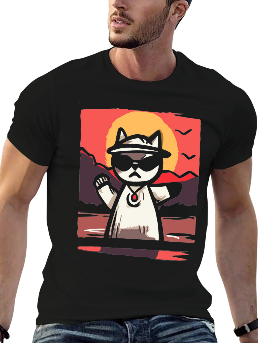 Cool Cat Sunset T-Shirt