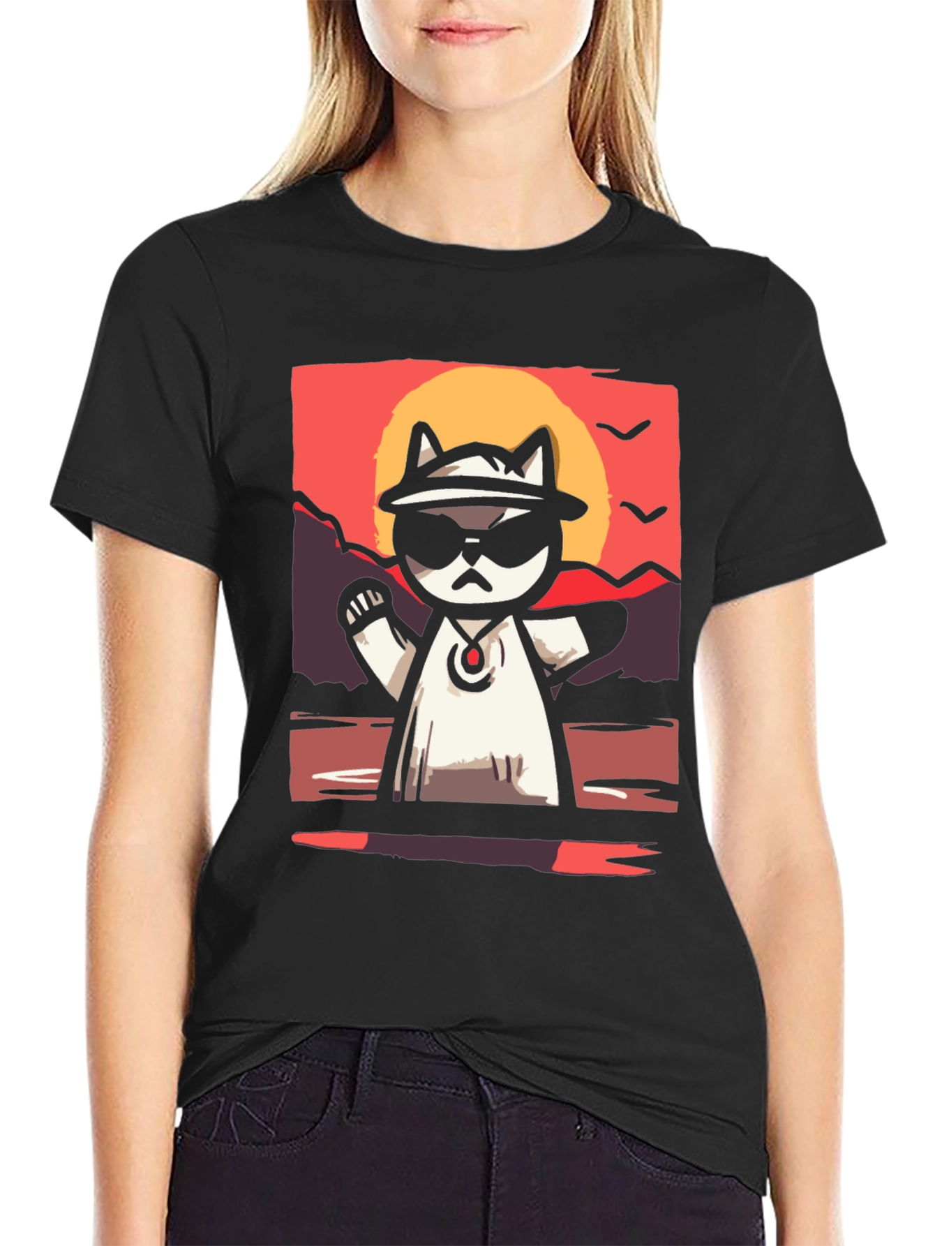 Cool Cat Sunset T-Shirt