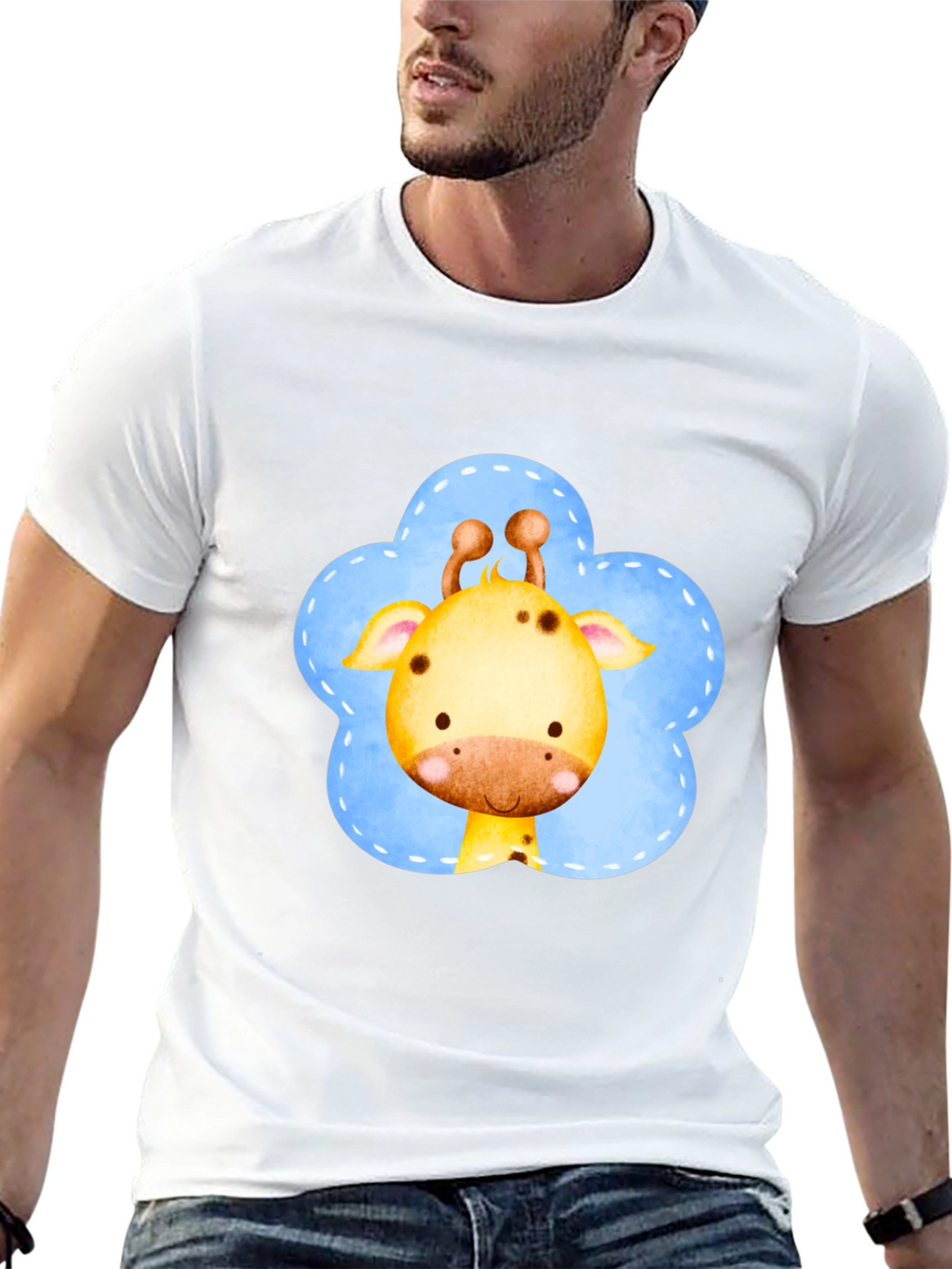 Cute Giraffe Graphic Tee - Soft Cotton Black T-Shirt