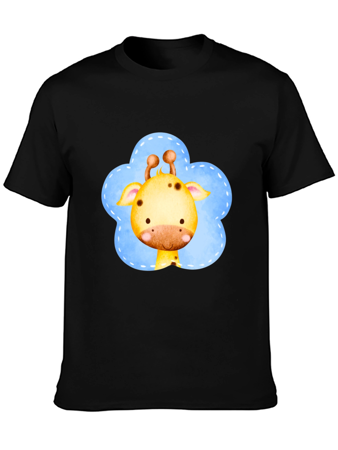 Cute Giraffe Graphic Tee - Soft Cotton Black T-Shirt