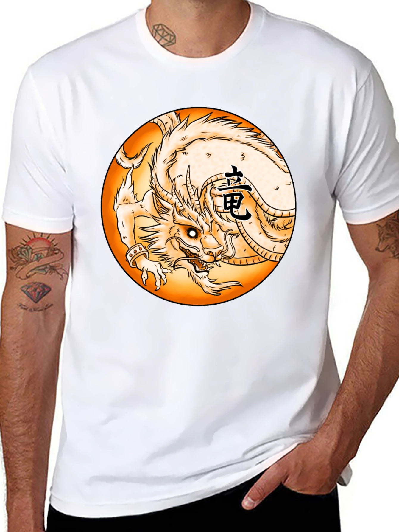 Dragon Circle Graphic Black Tee