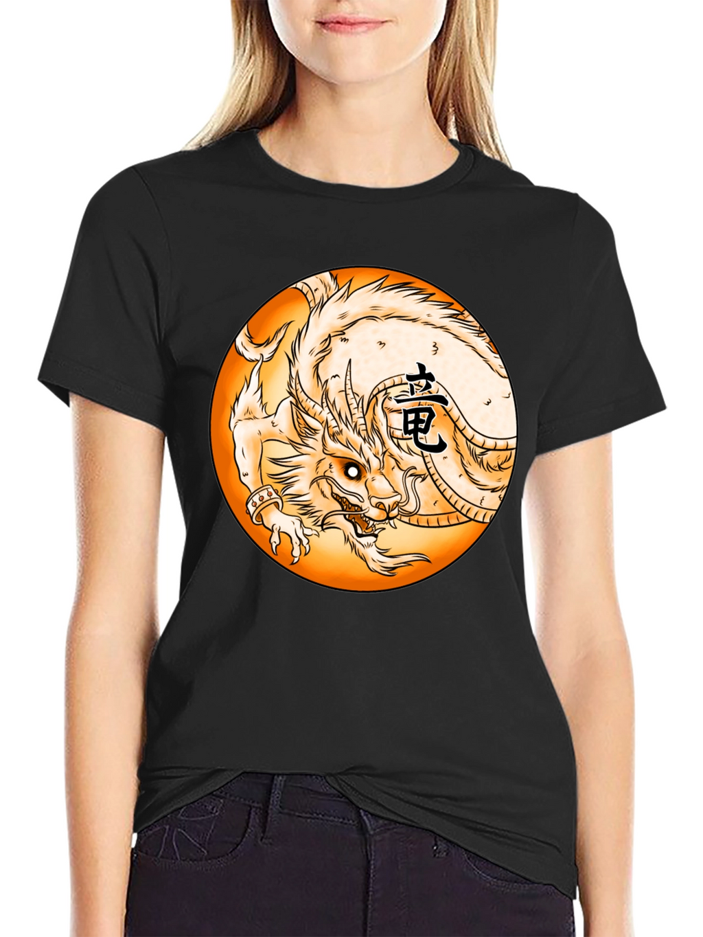 Dragon Circle Graphic Black Tee