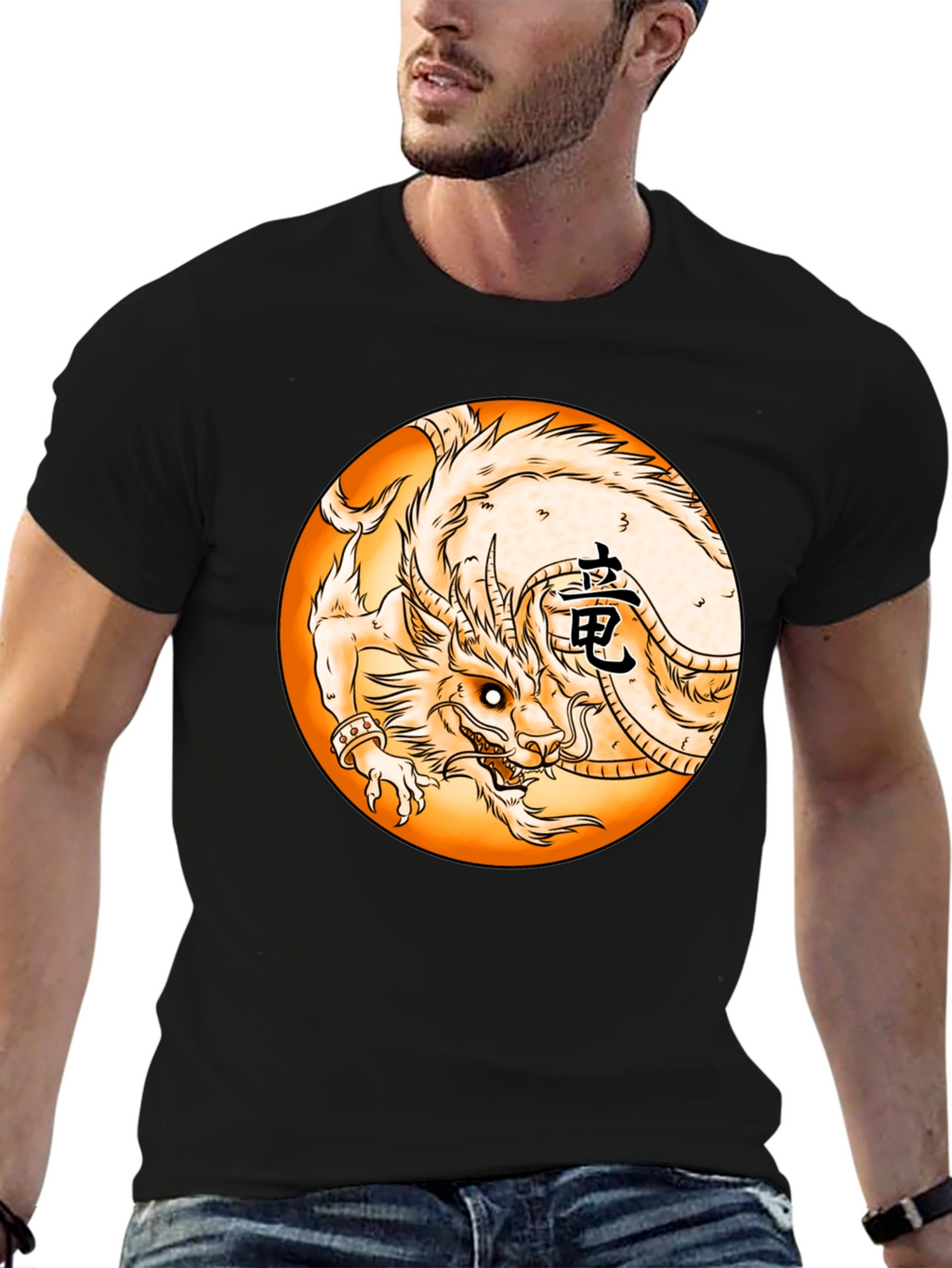 Dragon Circle Graphic Black Tee