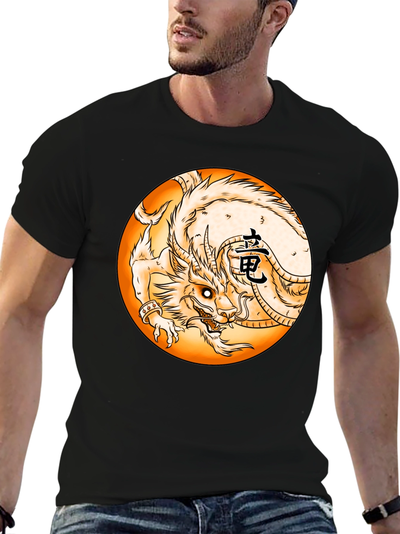 Dragon Circle Graphic Black Tee