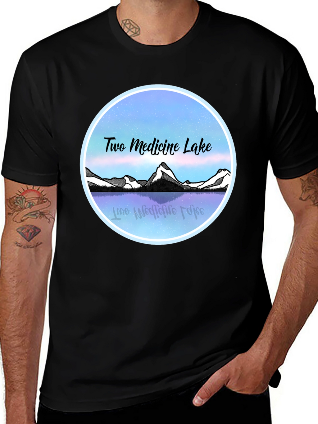 Two Medicine Lake T-Shirt Black Graphic Tee