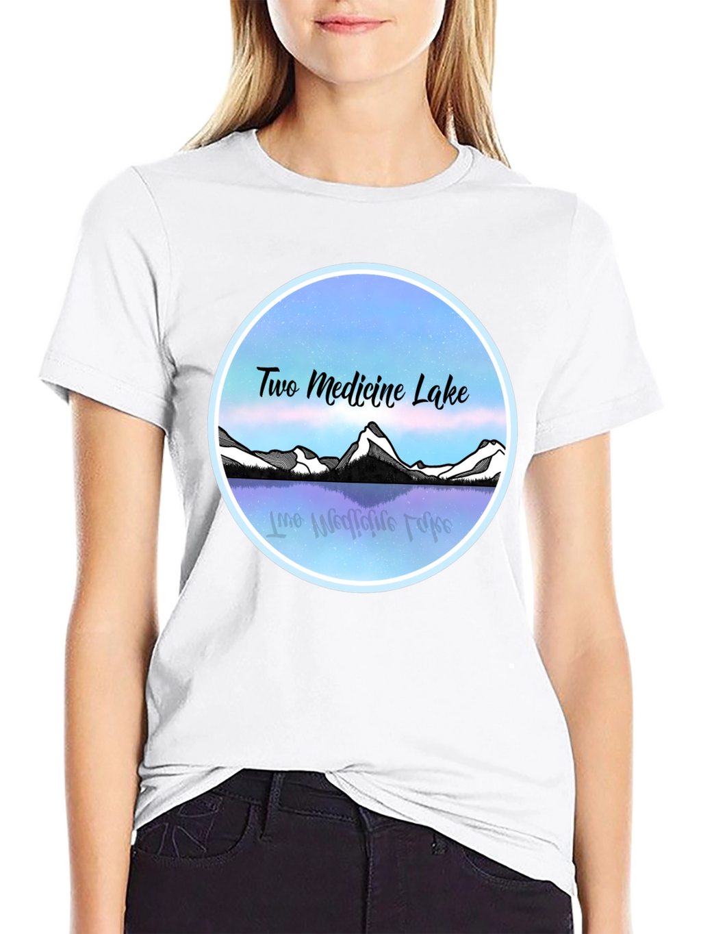 Two Medicine Lake T-Shirt Black Graphic Tee