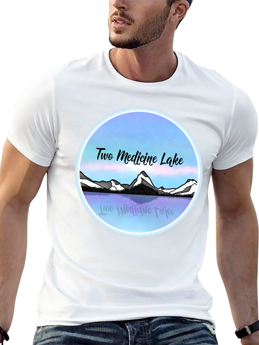 Two Medicine Lake T-Shirt Black Graphic Tee