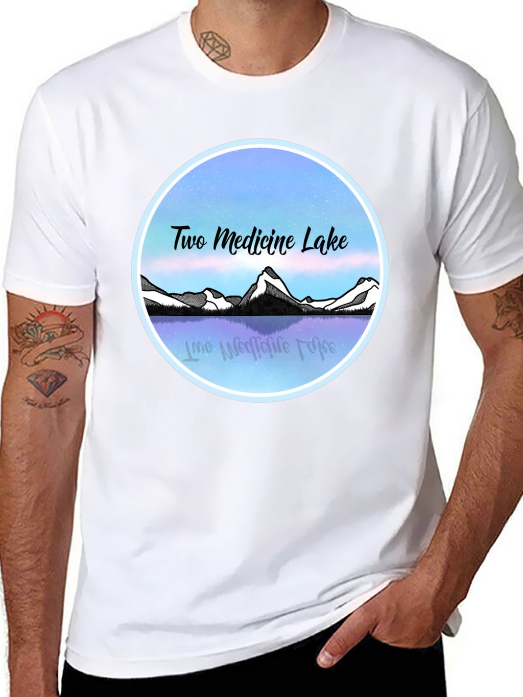 Two Medicine Lake T-Shirt Black Graphic Tee
