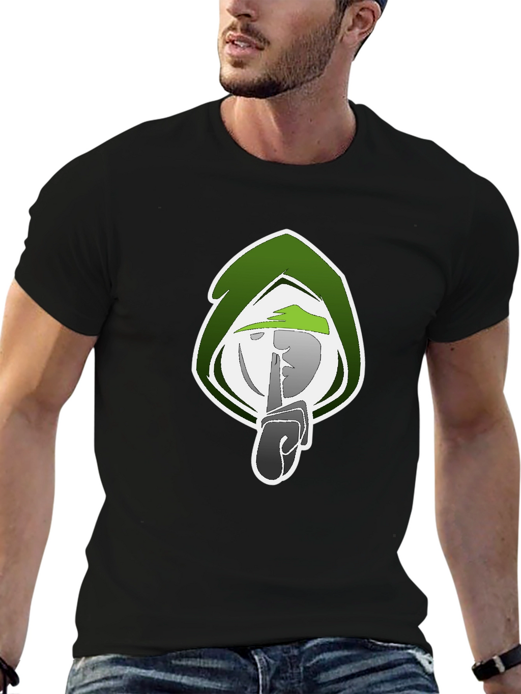 Mystic Shhh Graphic Tee - Black Cotton Blend Shirt