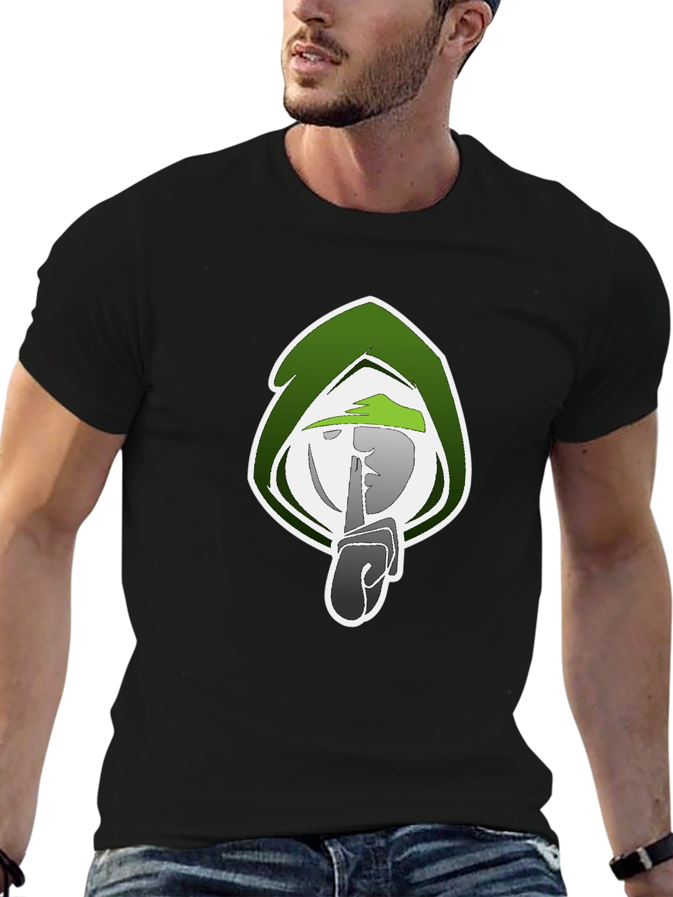 Mystic Shhh Graphic Tee - Black Cotton Blend Shirt