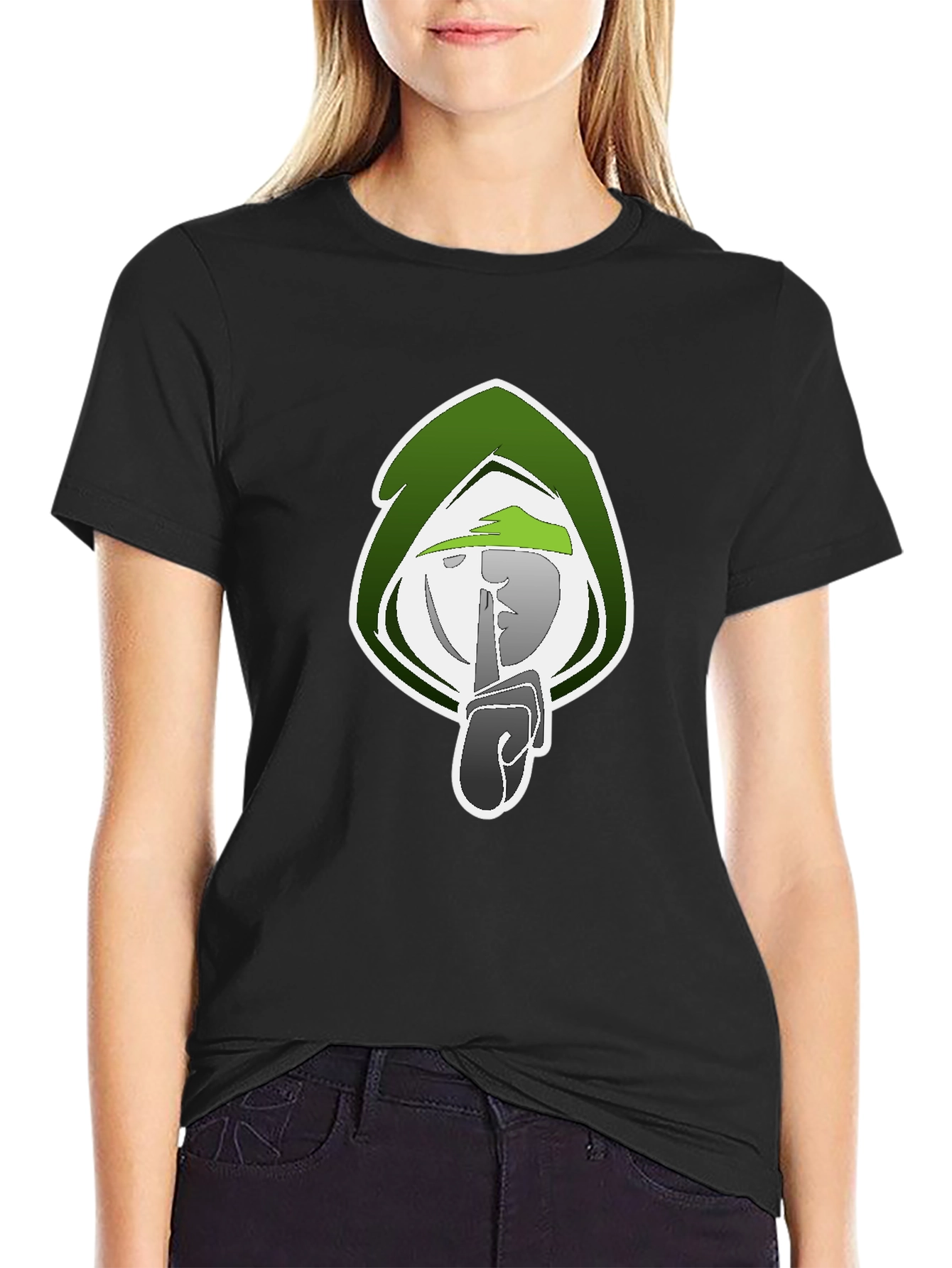 Mystic Shhh Graphic Tee - Black Cotton Blend Shirt