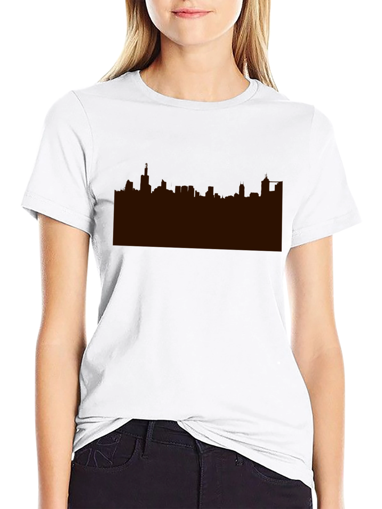 Skyline Graphic Print Black Tee