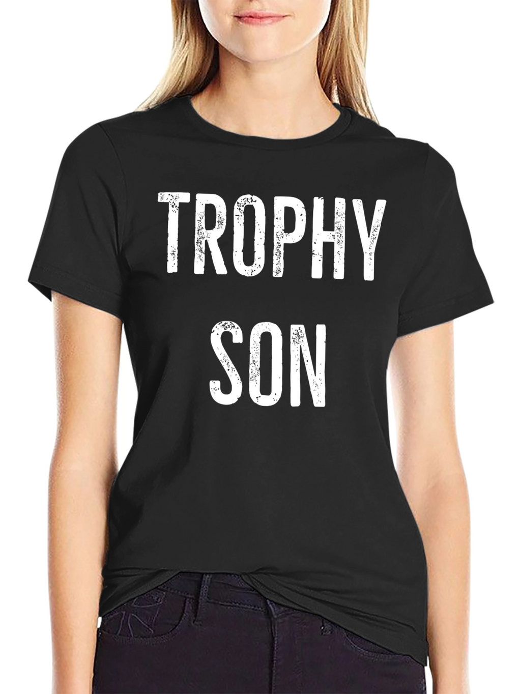 Trophy Son Black Cotton Graphic T-Shirt