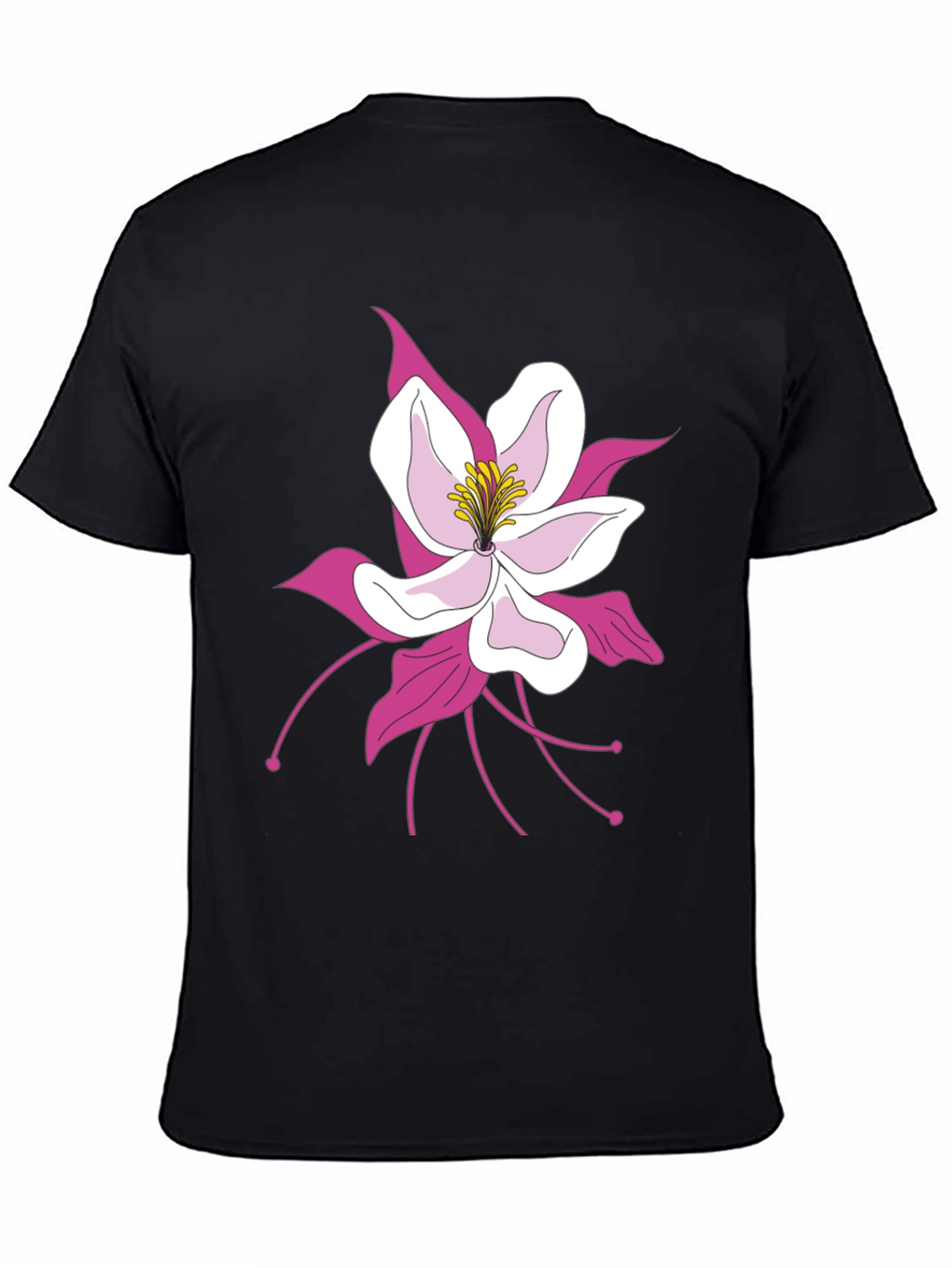Floral Graphic Tee - Black Cotton Blend