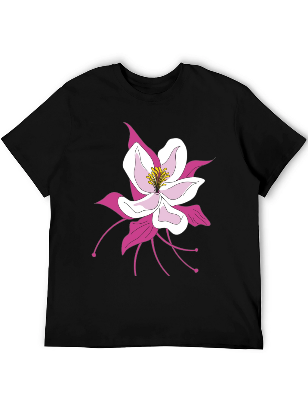 Floral Graphic Tee - Black Cotton Blend