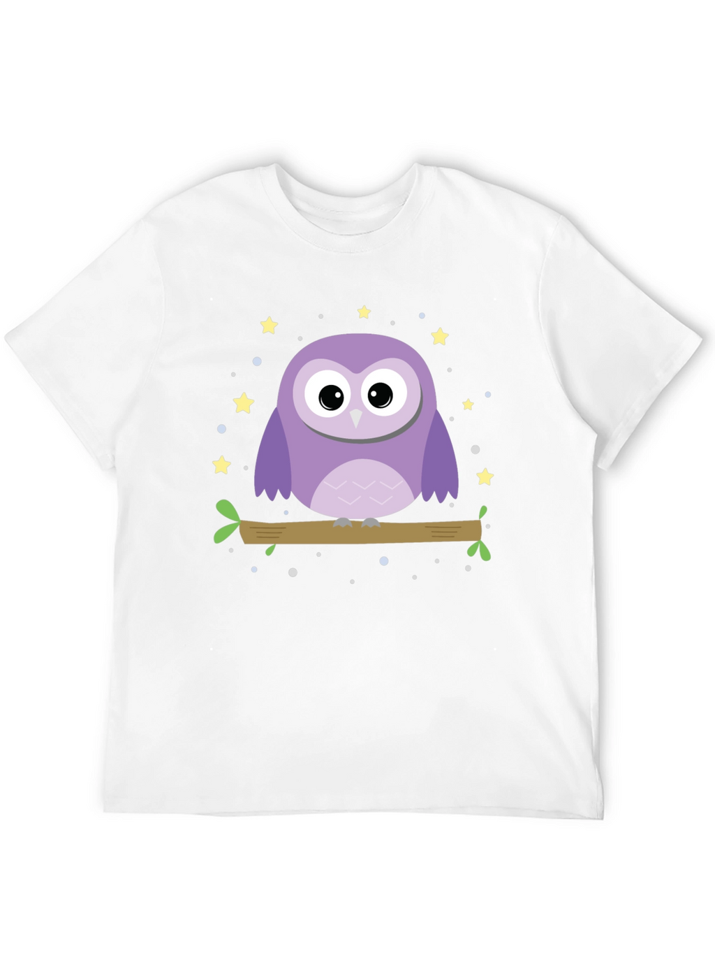 Cute Owl Graphic Print Black T-Shirt