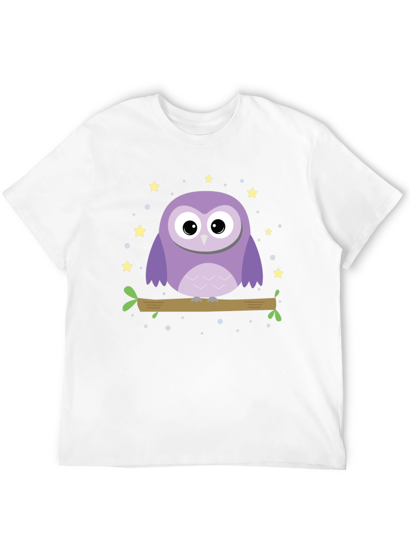Cute Owl Graphic Print Black T-Shirt