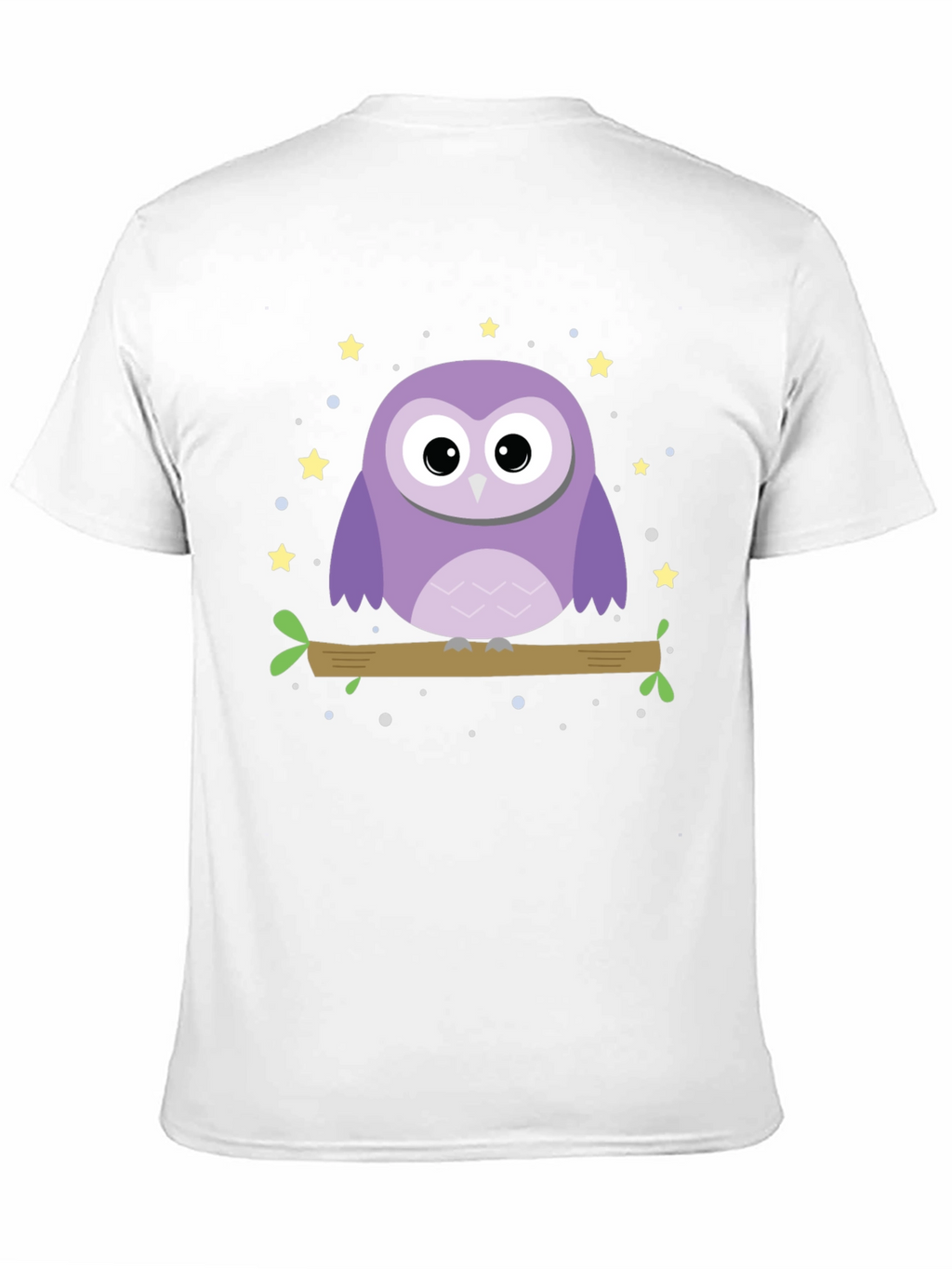 Cute Owl Graphic Print Black T-Shirt