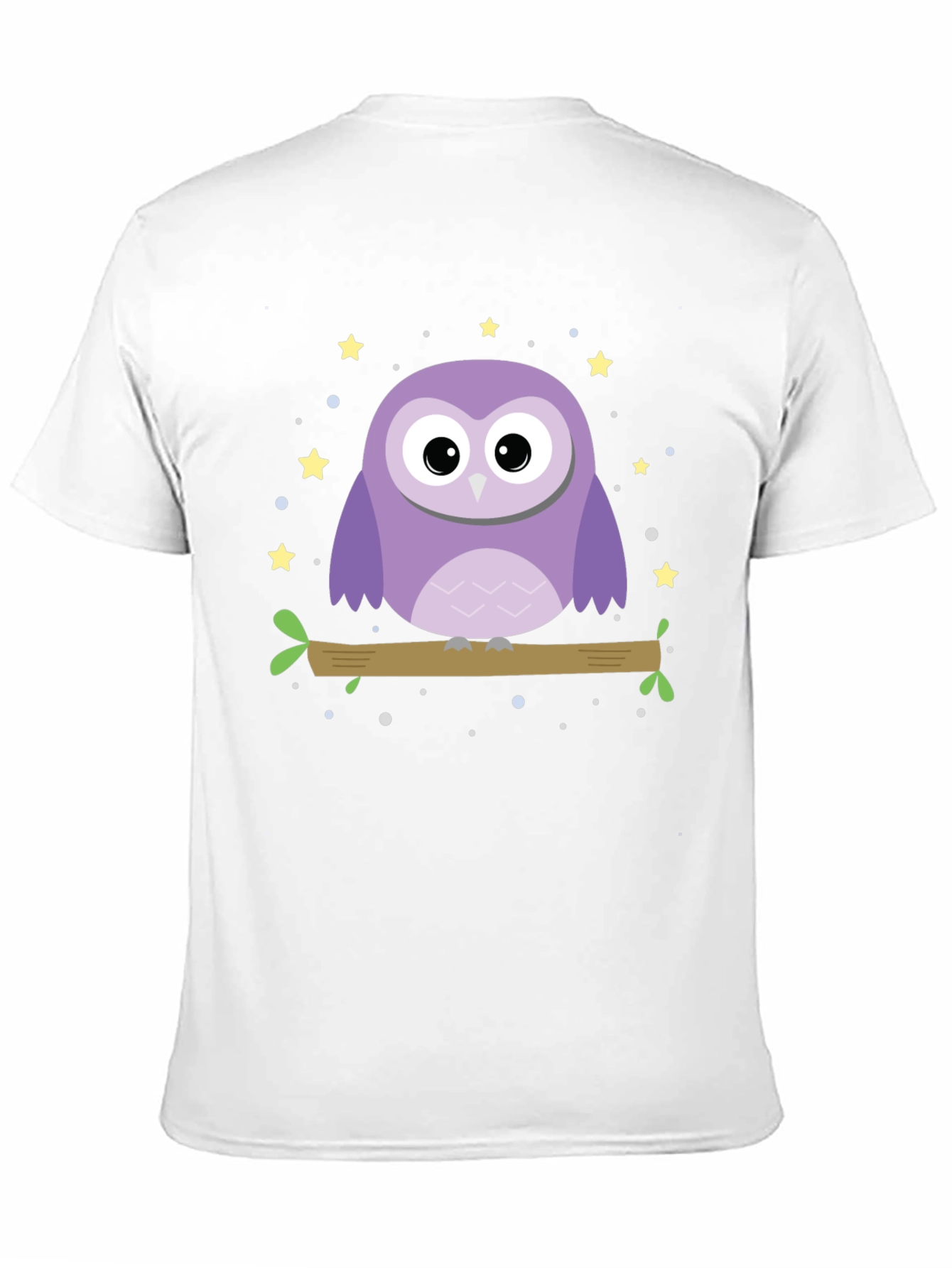 Cute Owl Graphic Print Black T-Shirt