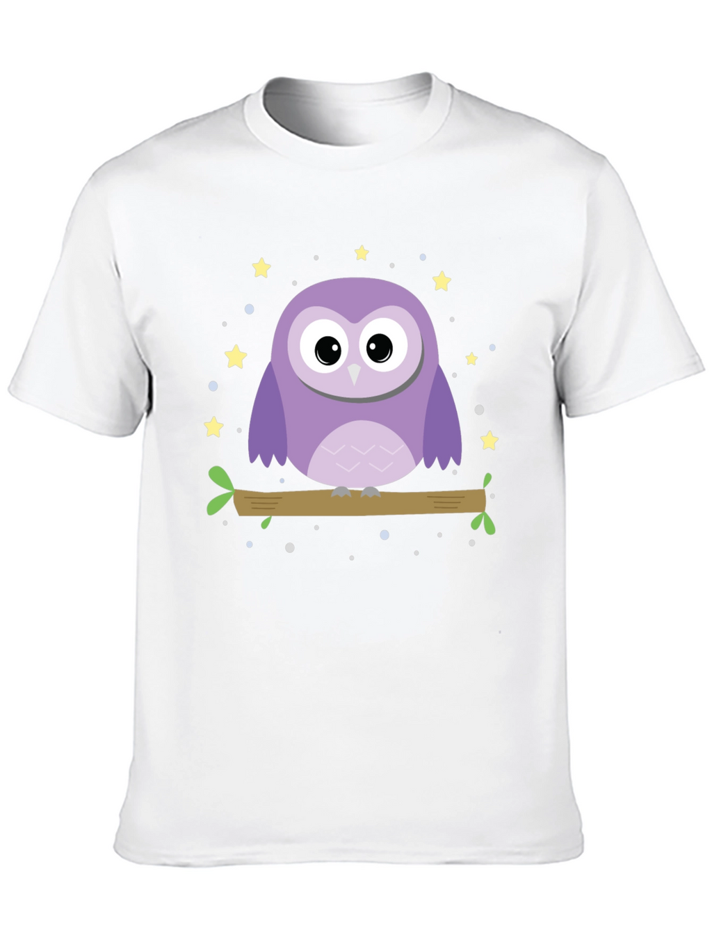 Cute Owl Graphic Print Black T-Shirt
