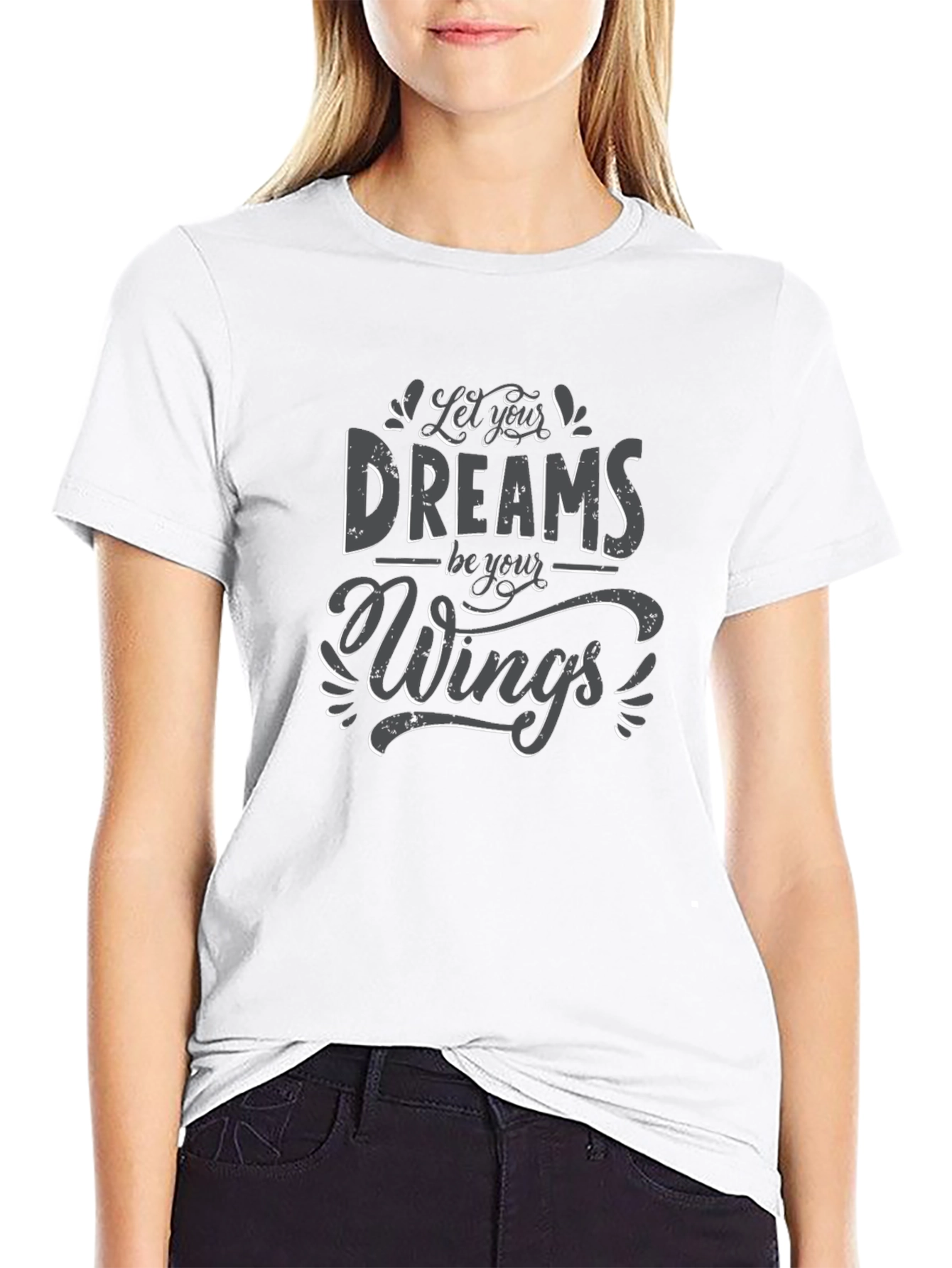 Dreams Be Your Wings Black Graphic Tee
