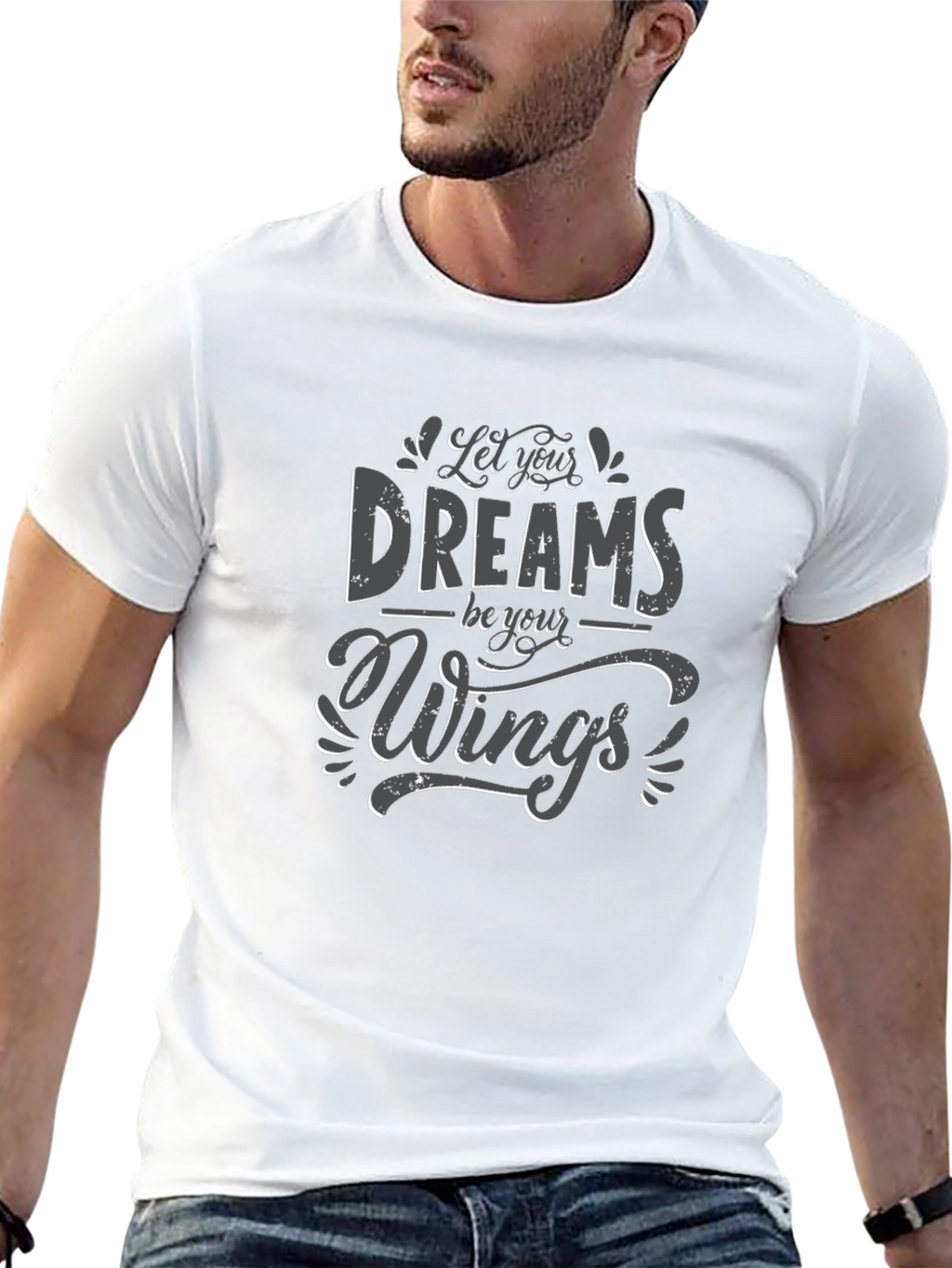 Dreams Be Your Wings Black Graphic Tee