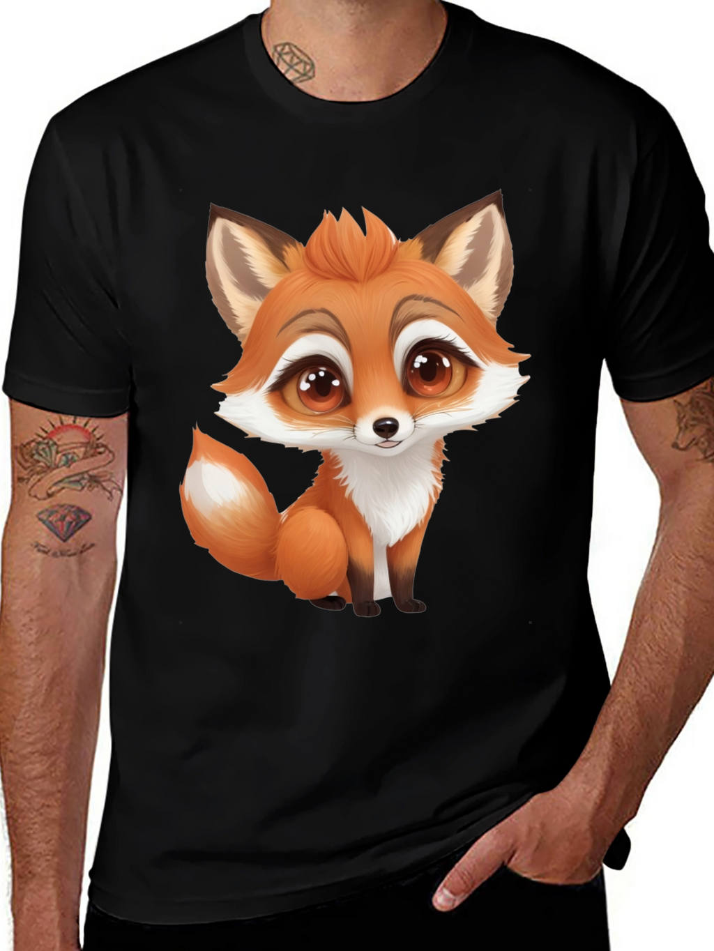 Cute Cartoon Fox Graphic T-Shirt