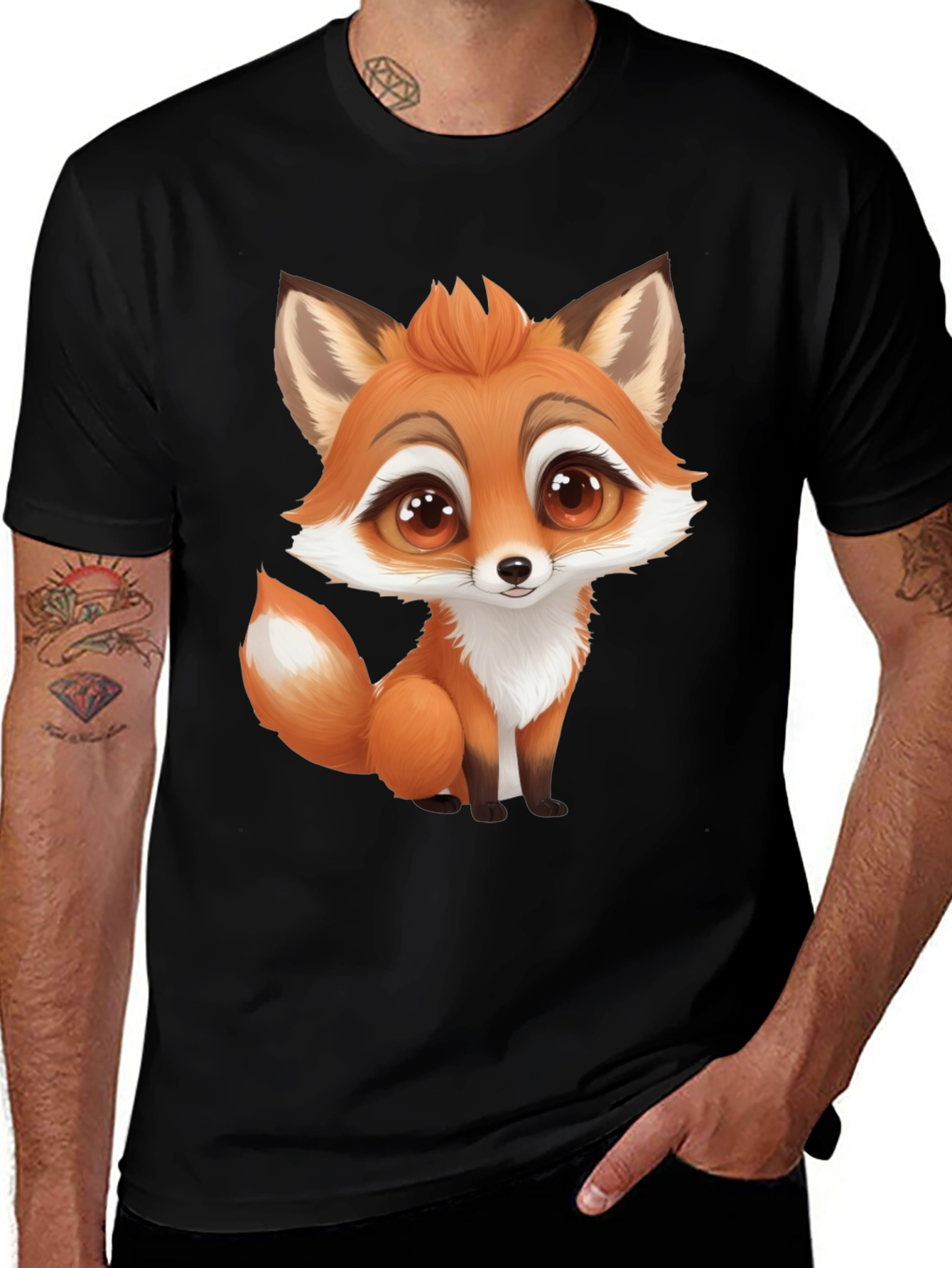 Cute Cartoon Fox Graphic T-Shirt