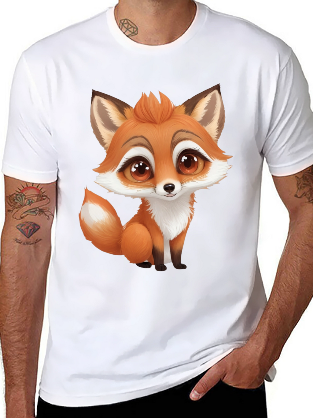 Cute Cartoon Fox Graphic T-Shirt