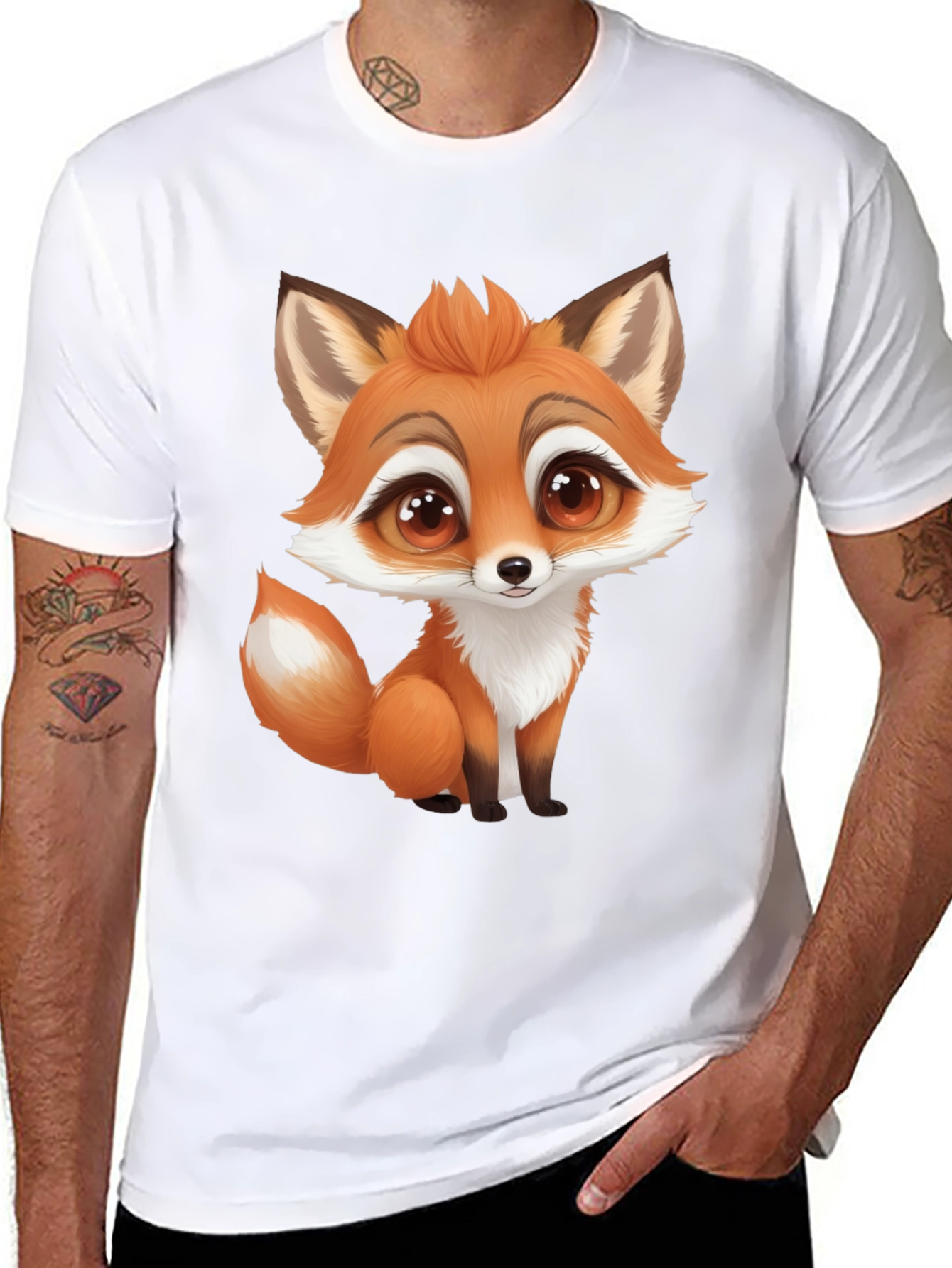 Cute Cartoon Fox Graphic T-Shirt