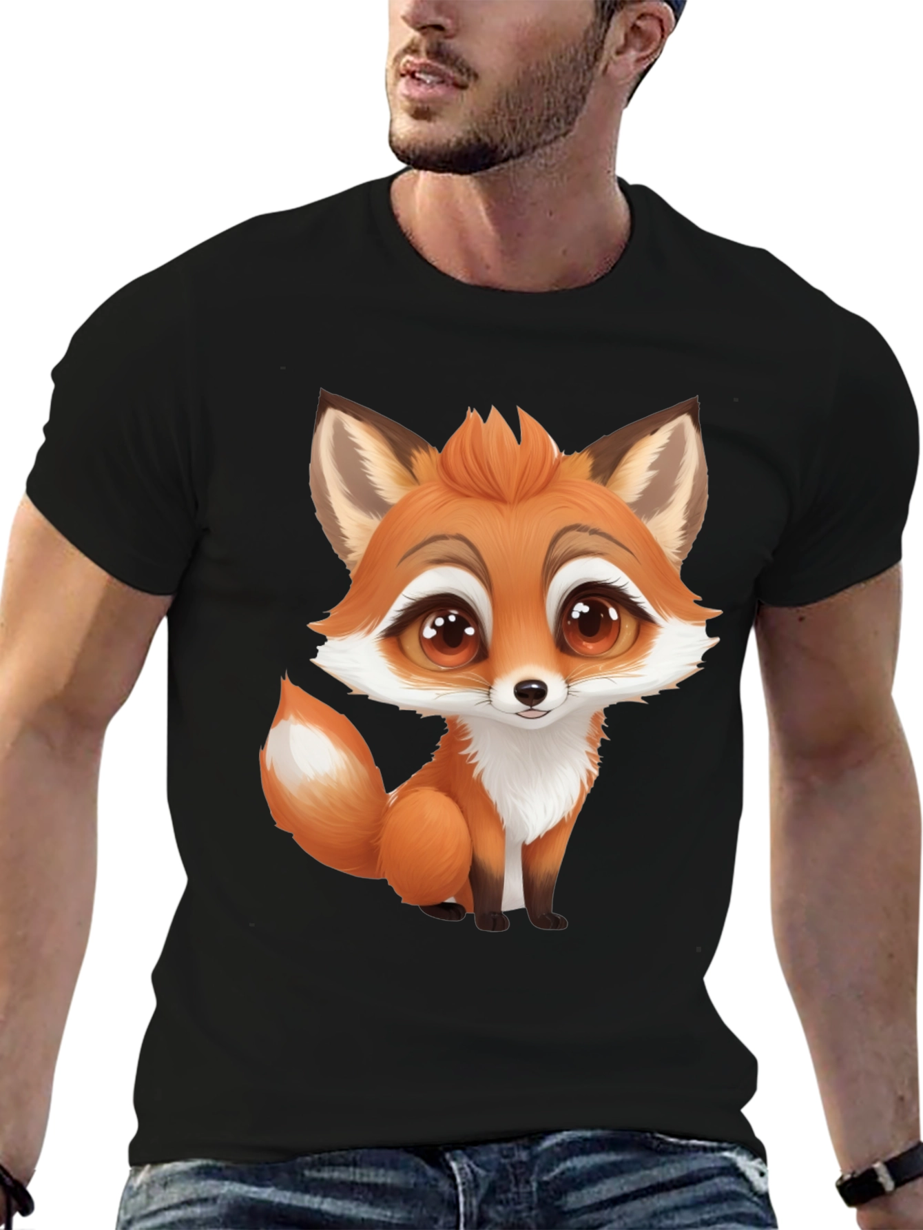 Cute Cartoon Fox Graphic T-Shirt