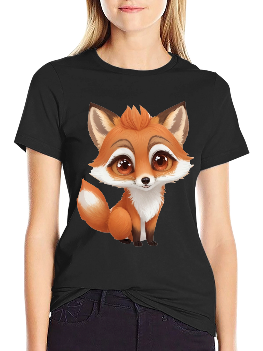 Cute Cartoon Fox Graphic T-Shirt