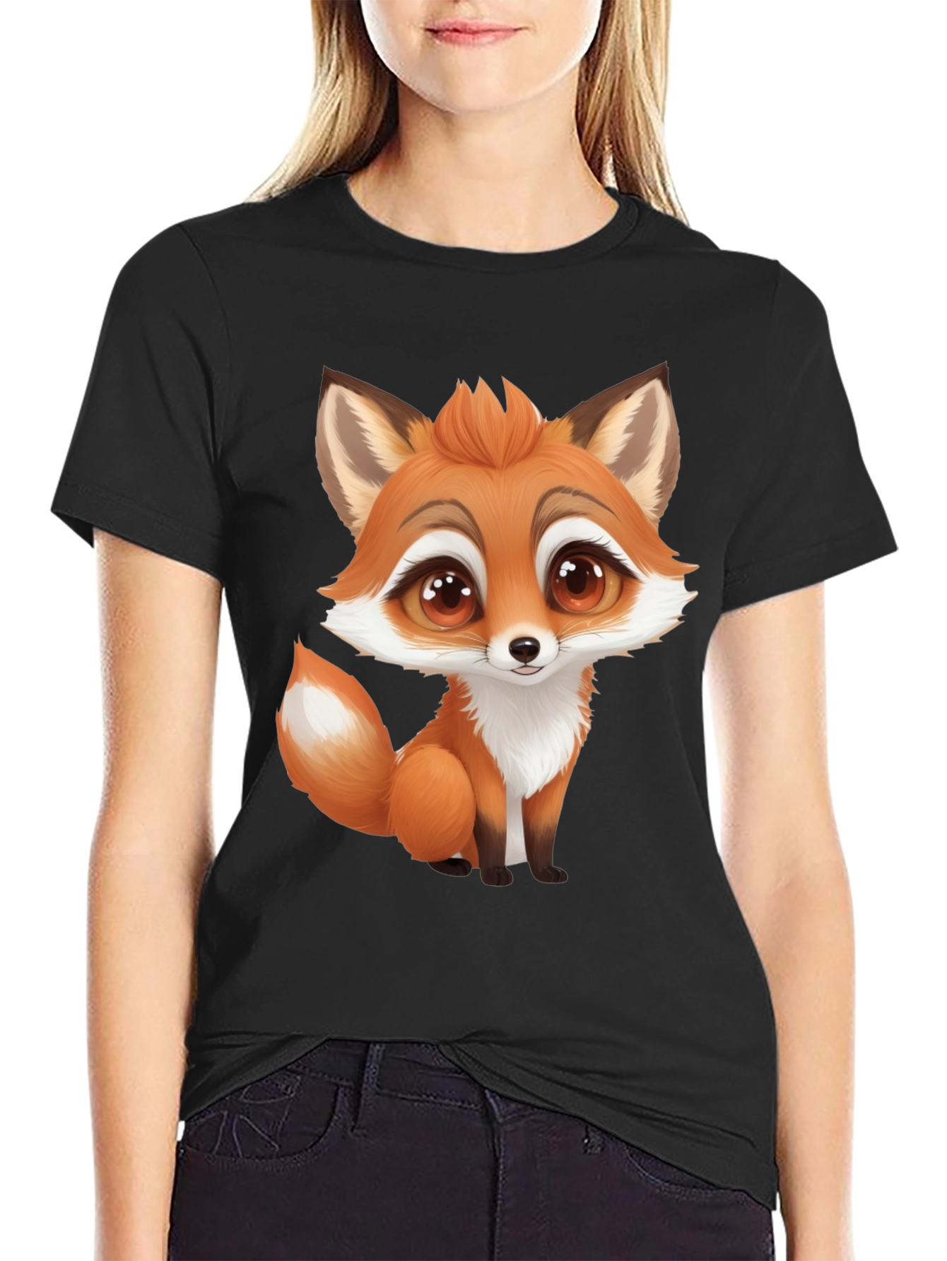 Cute Cartoon Fox Graphic T-Shirt