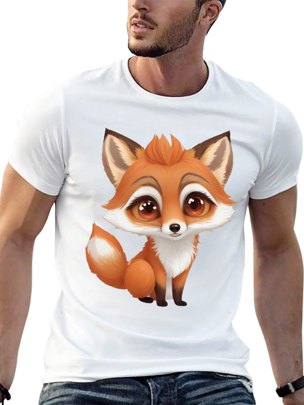 Cute Cartoon Fox Graphic T-Shirt