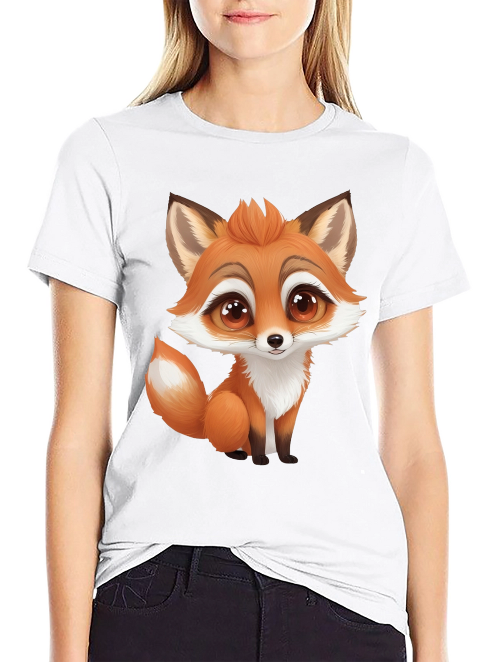 Cute Cartoon Fox Graphic T-Shirt