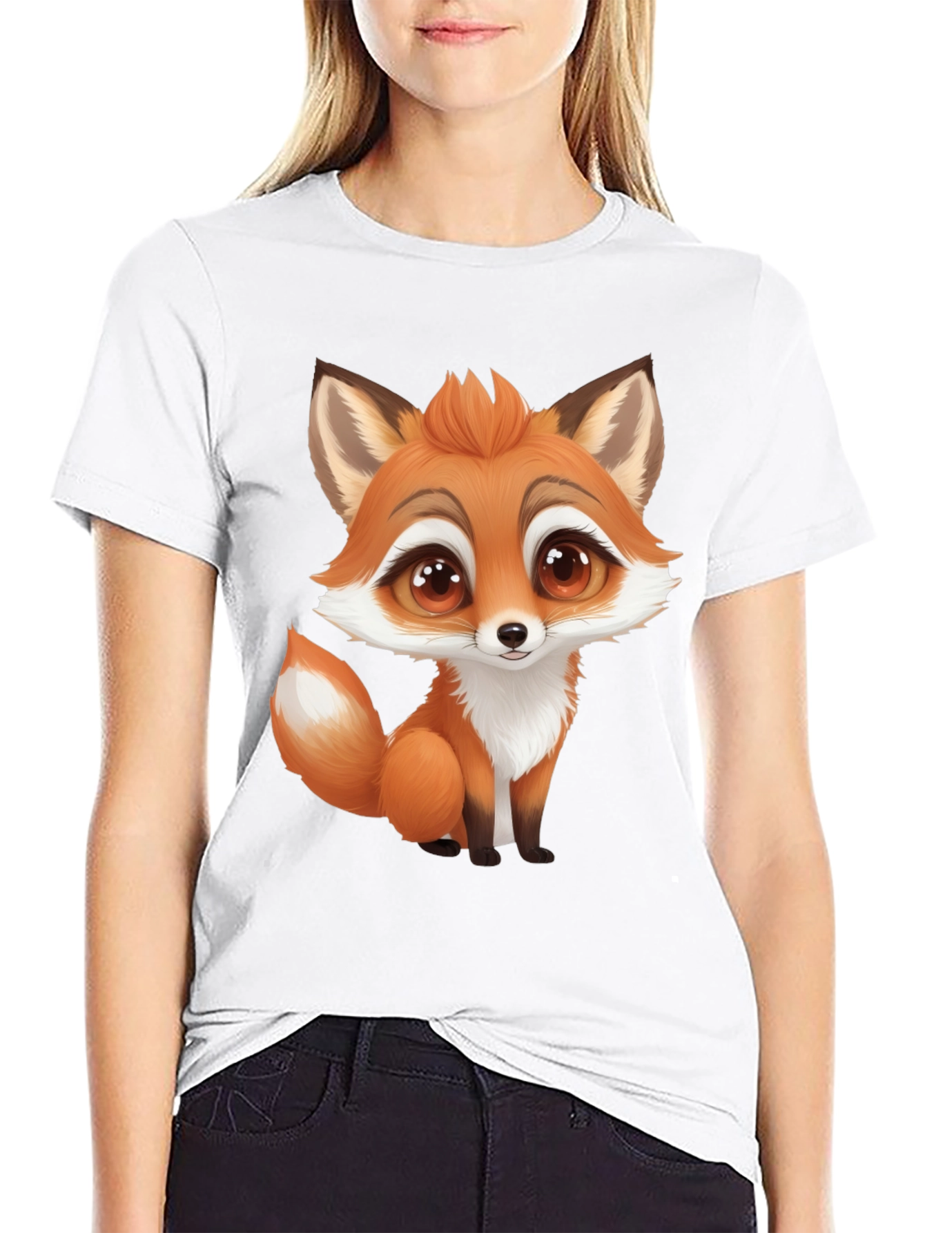 Cute Cartoon Fox Graphic T-Shirt