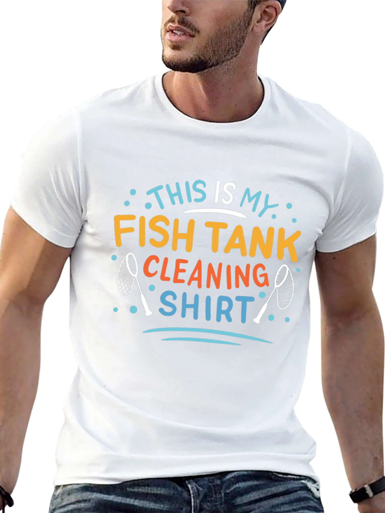 Fish Tank Cleaning Shirt - Mens Black Graphic Tee