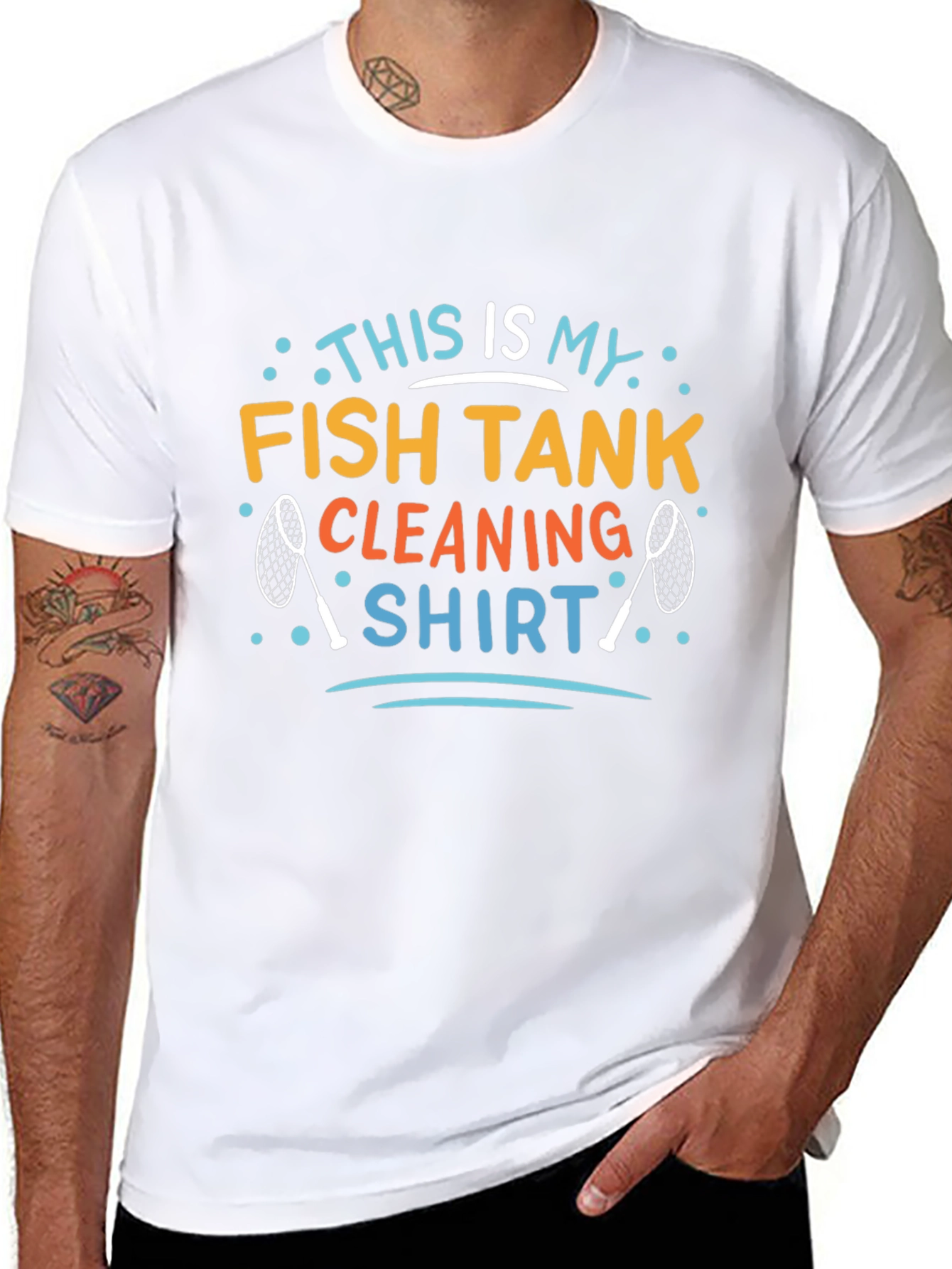 Fish Tank Cleaning Shirt - Mens Black Graphic Tee