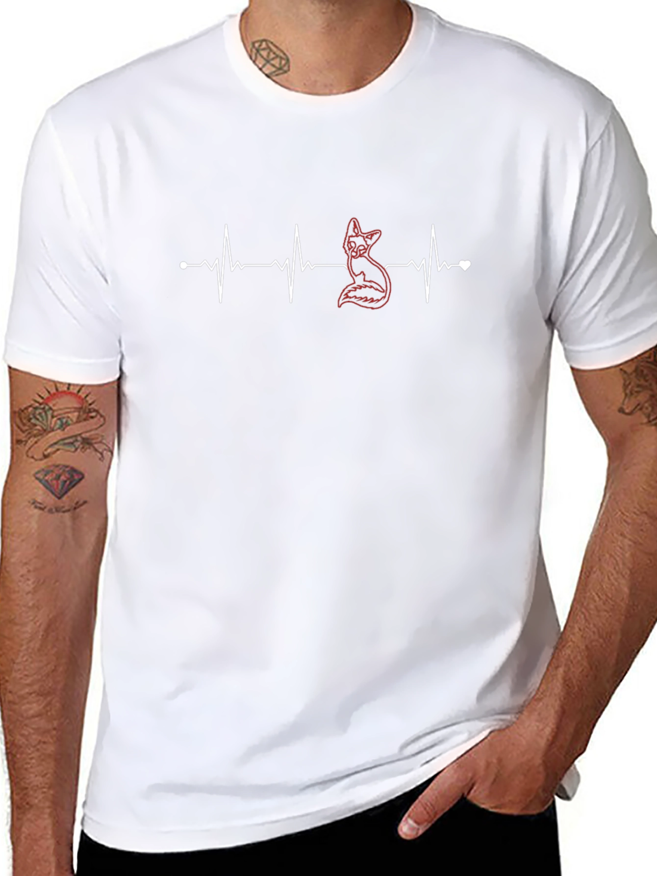 Fox Heartbeat T-Shirt - Stylish Graphic Tee