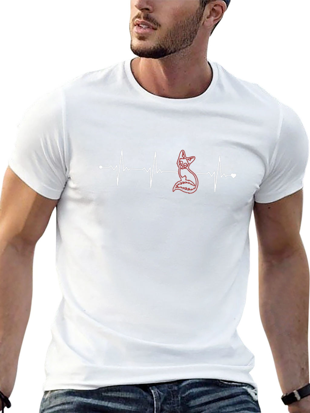 Fox Heartbeat T-Shirt - Stylish Graphic Tee