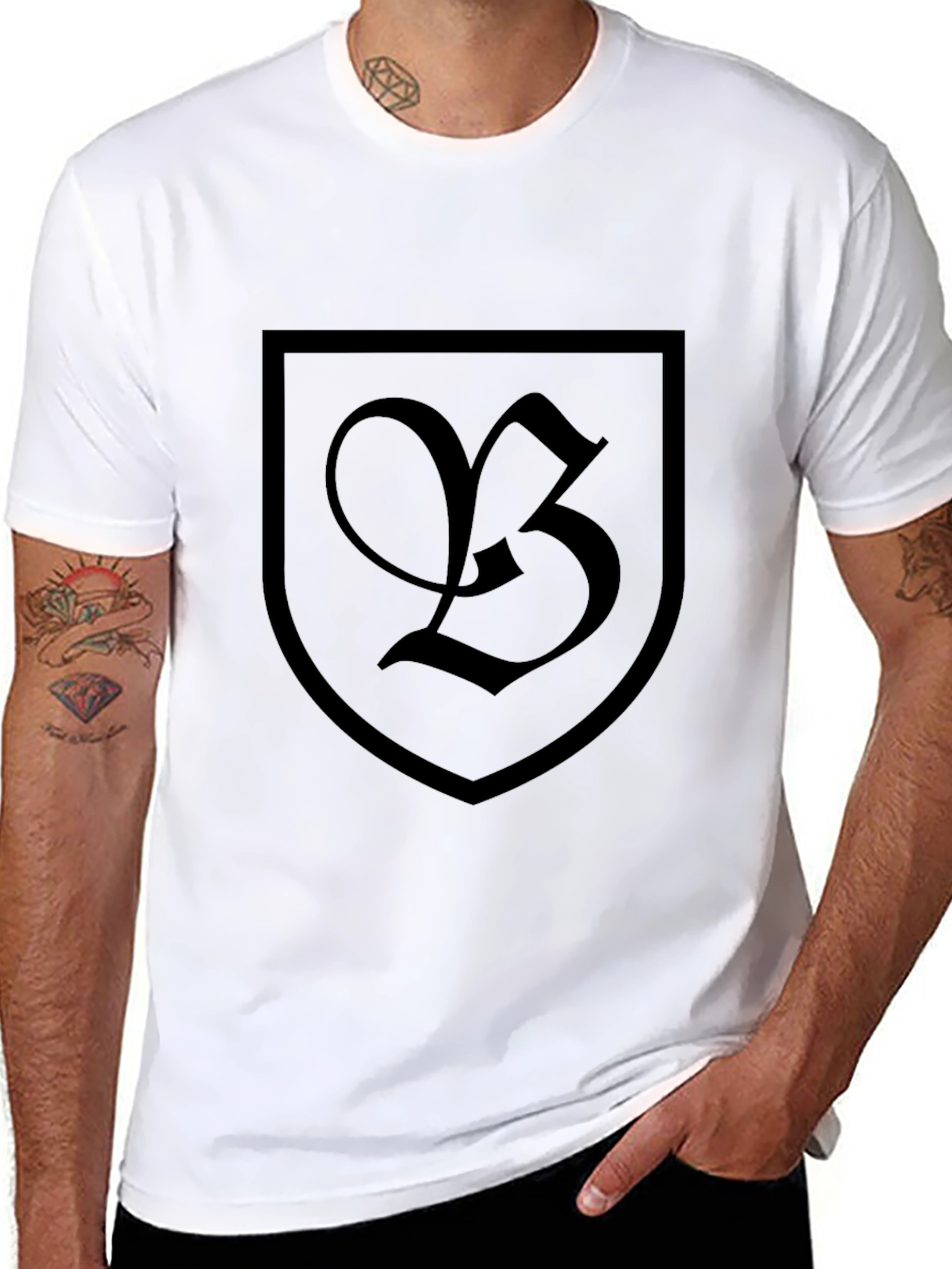 Shield Crest Graphic Tee - Black