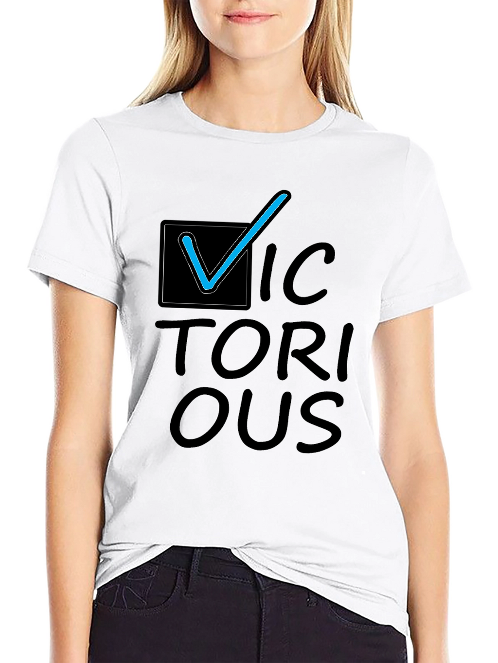 Victorious Graphic Tee - Black Cotton Casual T-Shirt