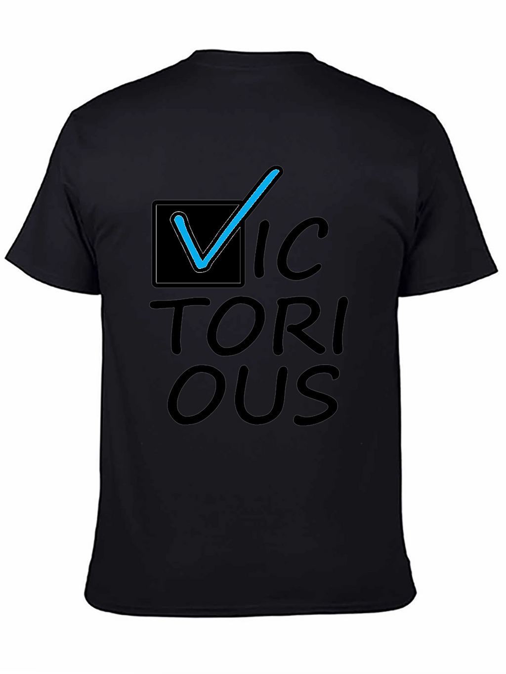 Victorious Graphic Tee - Black Cotton Casual T-Shirt