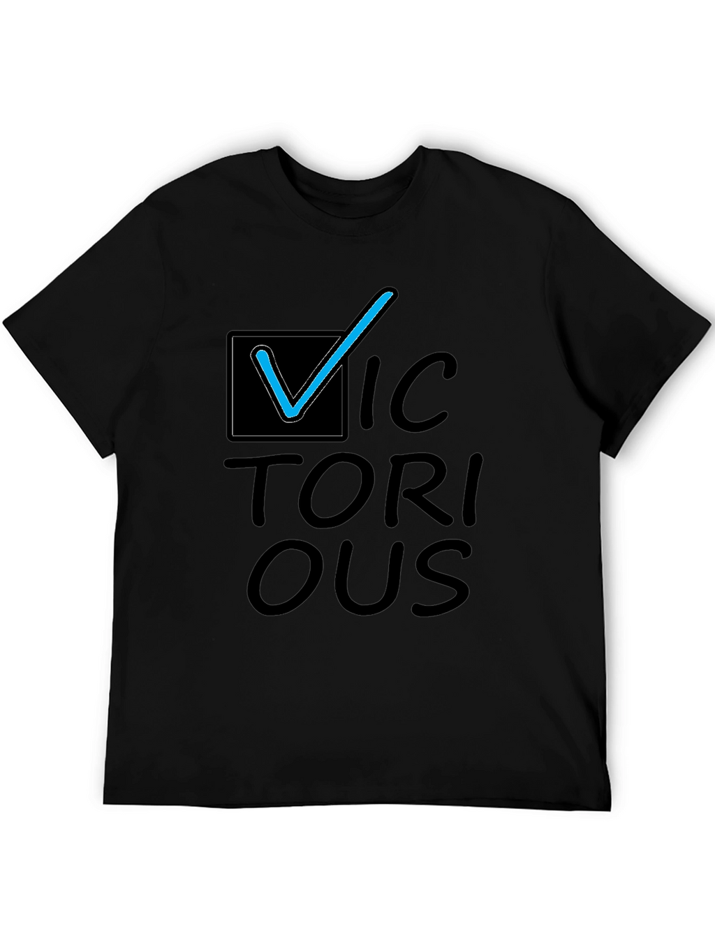 Victorious Graphic Tee - Black Cotton Casual T-Shirt