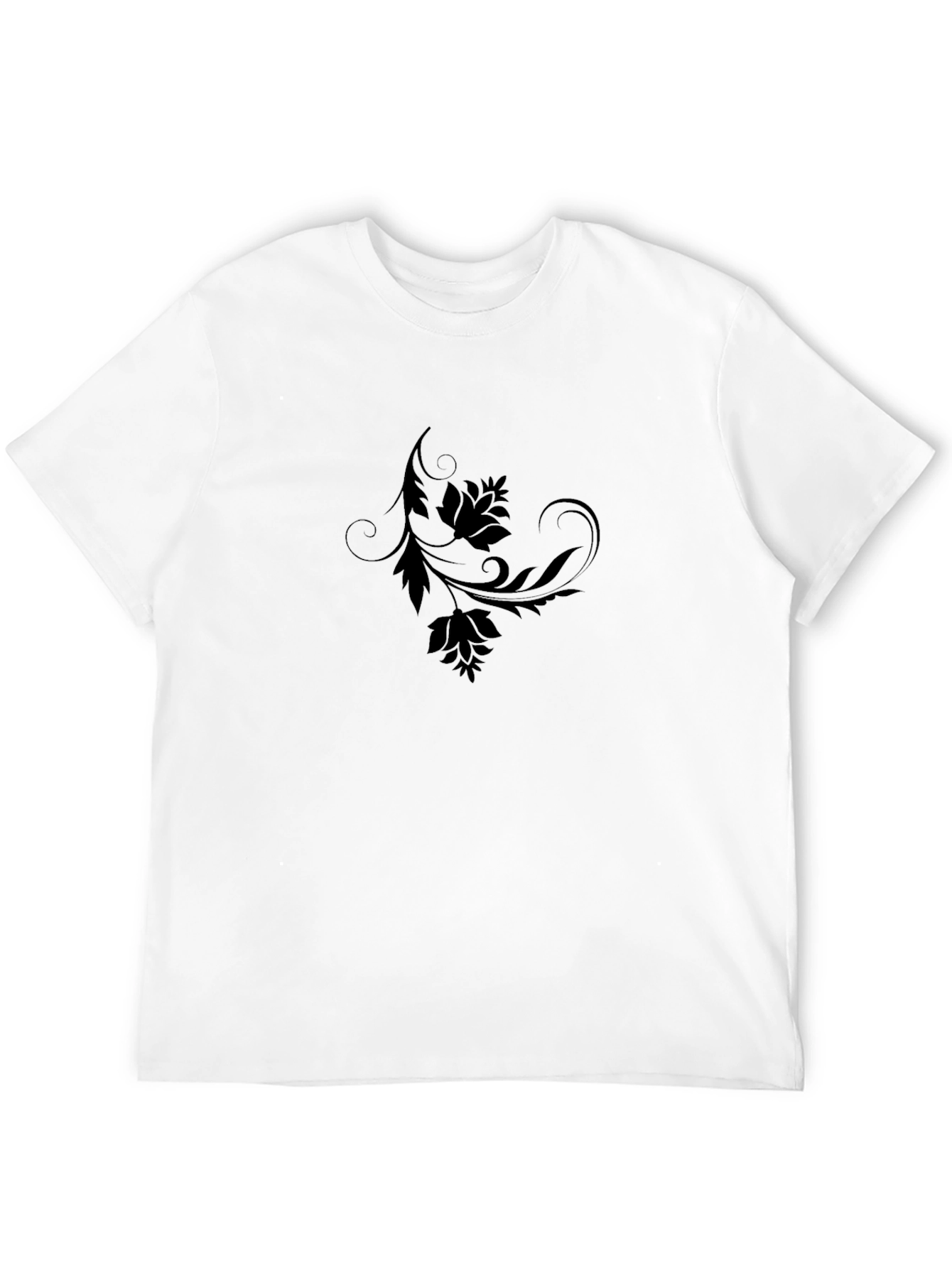 Elegant Black Floral Graphic T-Shirt