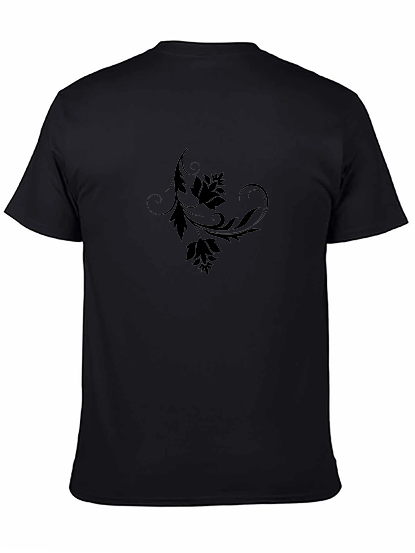 Elegant Black Floral Graphic T-Shirt