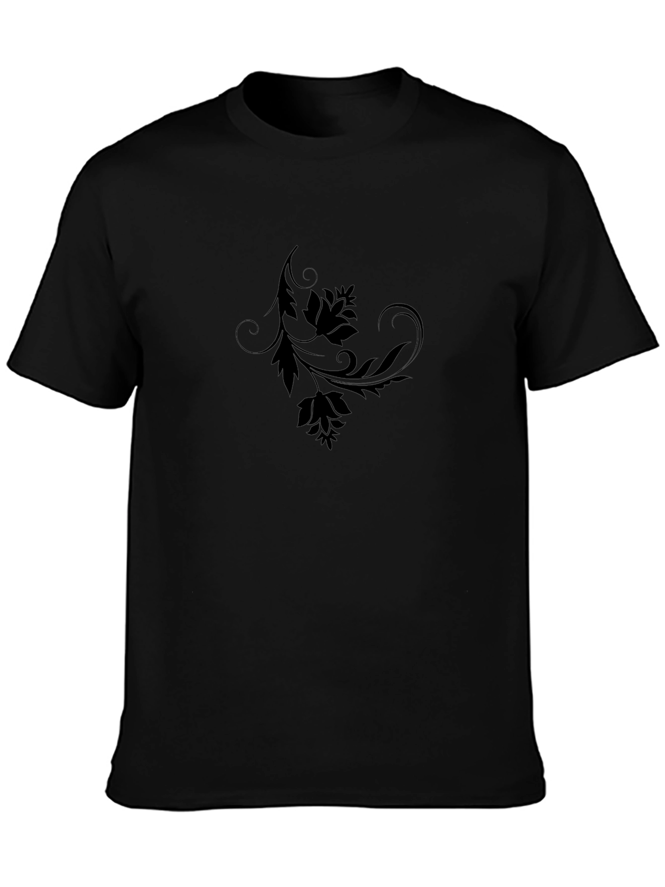 Elegant Black Floral Graphic T-Shirt